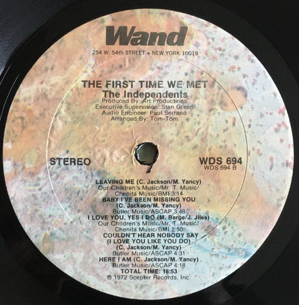 The Independents : The First Time We Met (LP, Album)