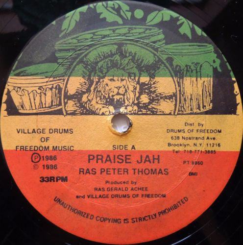 Village Drums Of Freedom Featuring Peter Thomas (27) : Praise Jah (12")