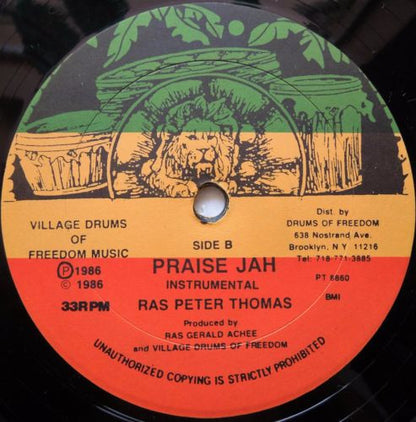 Village Drums Of Freedom Featuring Peter Thomas (27) : Praise Jah (12")
