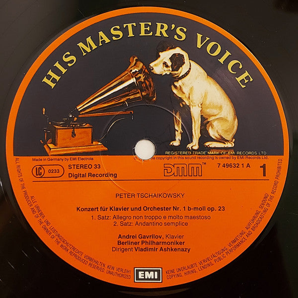 Pyotr Ilyich Tchaikovsky - Andrei Gavrilov, Berliner Philharmoniker, Vladimir Ashkenazy : Piano Concertos Nos. 1 & 3 (LP)