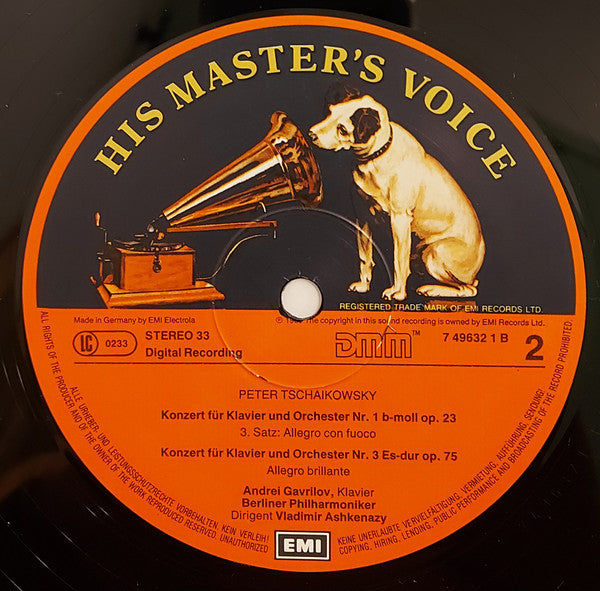 Pyotr Ilyich Tchaikovsky - Andrei Gavrilov, Berliner Philharmoniker, Vladimir Ashkenazy : Piano Concertos Nos. 1 & 3 (LP)