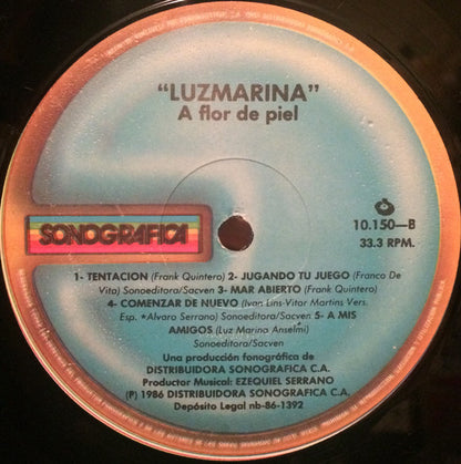 Luz Marina : A Flor De Piel (LP, Album)