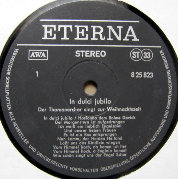 Thomanerchor, Hannes Kästner, Erhard Mauersberger : In Dulci Jubilo (Der Thomanerchor Singt Zur Weihnachtszeit) (LP, RP)