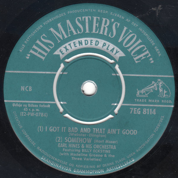 Earl Hines And His Orchestra Featuring Billy Eckstine With Madeline Green And The Three Varieties : Earl And Billy (7", EP)