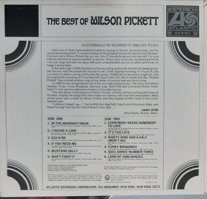 Wilson Pickett : The Best Of Wilson Pickett (LP, Album, Comp, RE, RP)