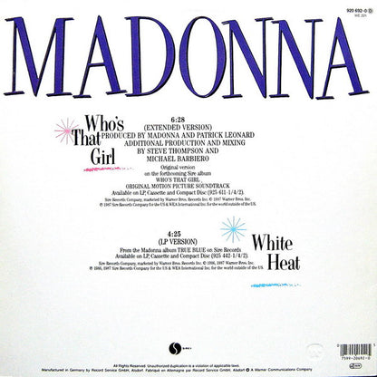 Madonna : Who's That Girl (Extended Version) (12")