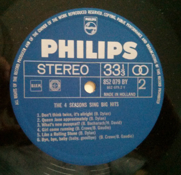 The Four Seasons : Sing Big Hits (LP, Comp)