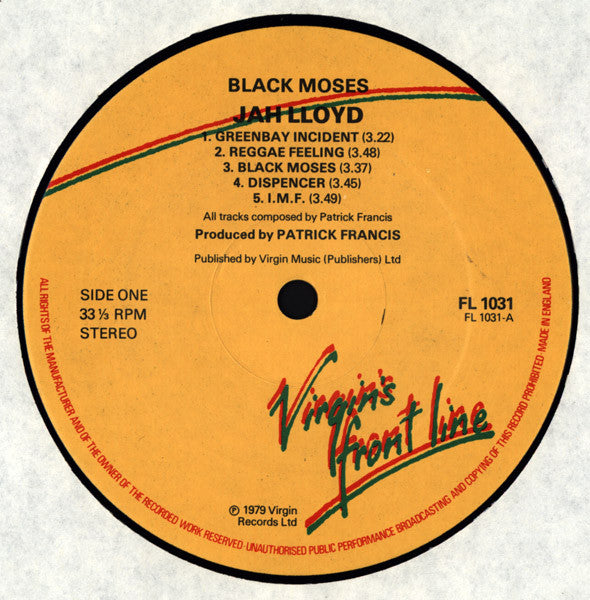 Jah Lloyd : Black Moses (LP, Album)
