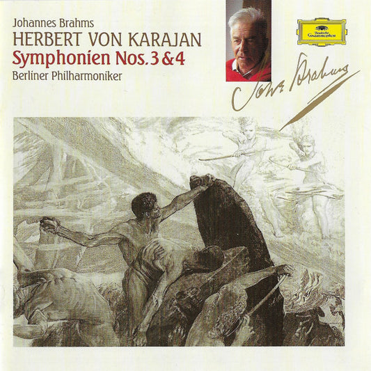 Johannes Brahms, Herbert von Karajan, Berliner Philharmoniker : Symphonien Nos. 3 & 4 (CD, Album, Comp, RE)