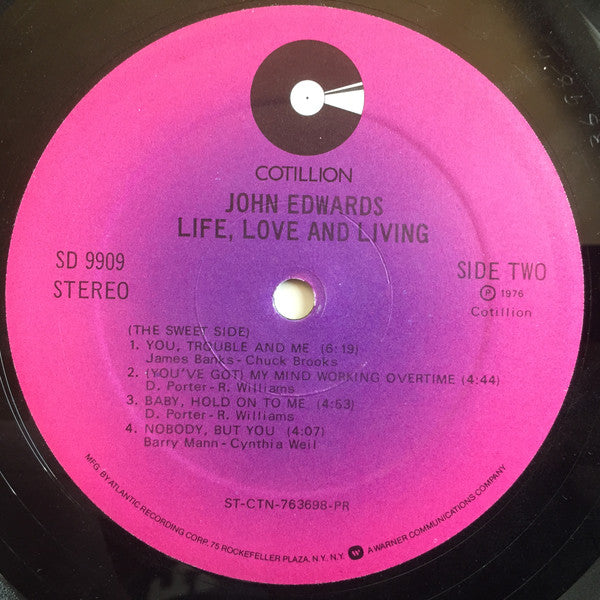 John Edwards (3) : Life, Love And Living (LP, Album, PR)