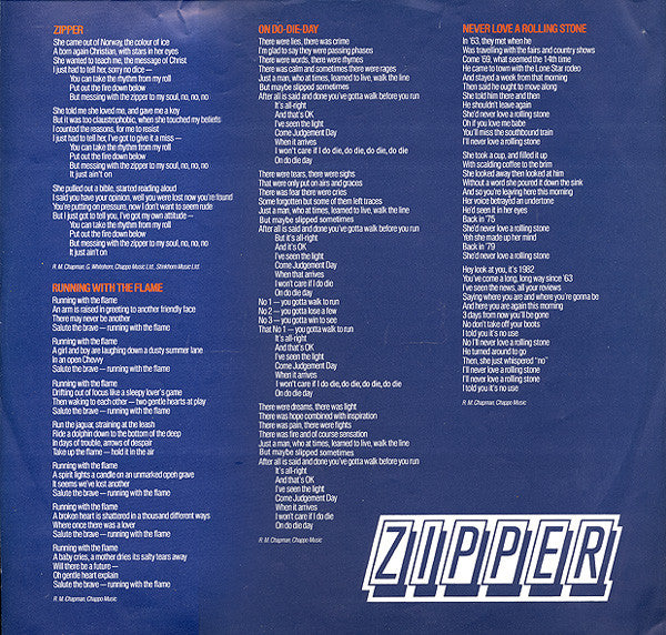 Roger Chapman : Zipper (LP, Album)