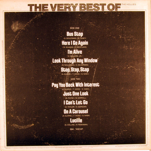 The Hollies : The Very Best Of The Hollies (LP, Comp, Mono)