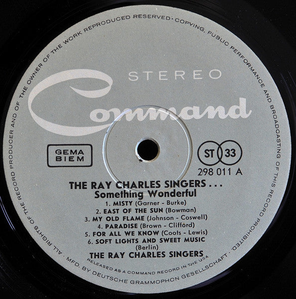 The Ray Charles Singers : Something Wonderful (LP, Album)