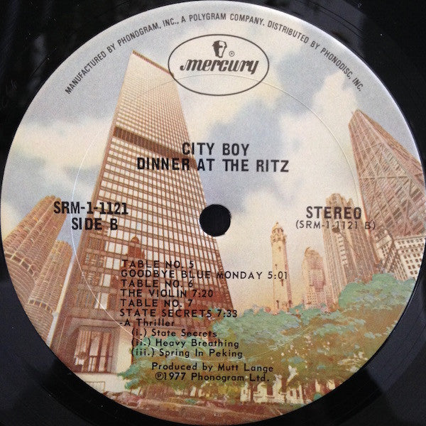 City Boy : Dinner At The Ritz (LP, Album, San)