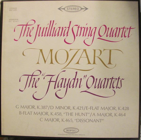 Juilliard String Quartet, Wolfgang Amadeus Mozart : The "Haydn" Quartets (3xLP, RP, Blu + Box)