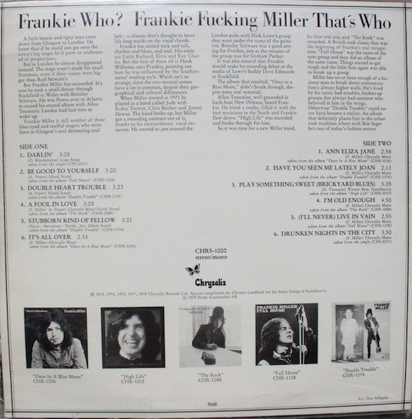 Frankie Miller : Frankie Who? Frankie Fucking Miller That's Who (LP, Comp)