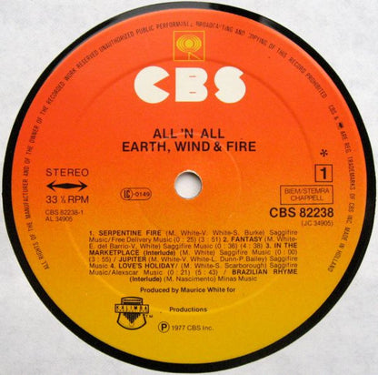 Earth, Wind & Fire : All 'N All (LP, Album, Gat)