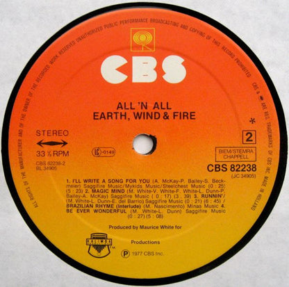 Earth, Wind & Fire : All 'N All (LP, Album, Gat)