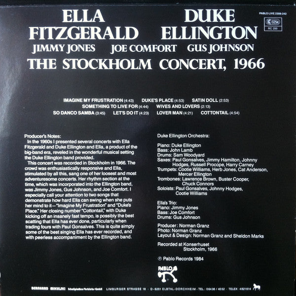 Ella Fitzgerald, Duke Ellington : The Stockholm Concert, 1966 (LP, Album)
