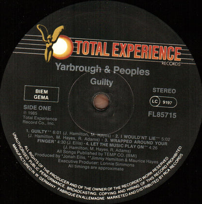 Yarbrough & Peoples : Guilty (LP, Album)