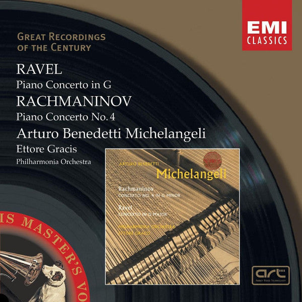Maurice Ravel, Sergei Rachmaninoff - Arturo Benedetti Michelangeli, Philharmonia Orchestra, Ettore Gracis : Piano Concerto In G / Piano Concerto No. 4 (CD, Album, RE, RM)