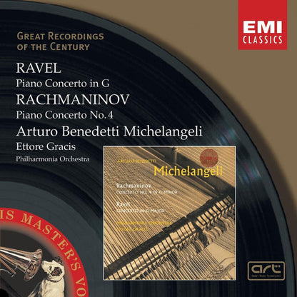 Maurice Ravel, Sergei Rachmaninoff - Arturo Benedetti Michelangeli, Philharmonia Orchestra, Ettore Gracis : Piano Concerto In G / Piano Concerto No. 4 (CD, Album, RE, RM)