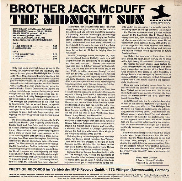 Brother Jack McDuff : The Midnight Sun (LP, Album)