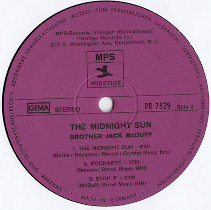 Brother Jack McDuff : The Midnight Sun (LP, Album)