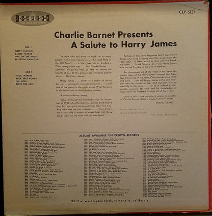 Charlie Barnet : Presents a Salute to Harry James (LP, Album)