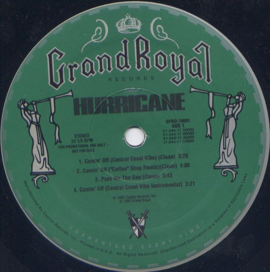 Hurricane (2) : Comin' Off (12", Promo)