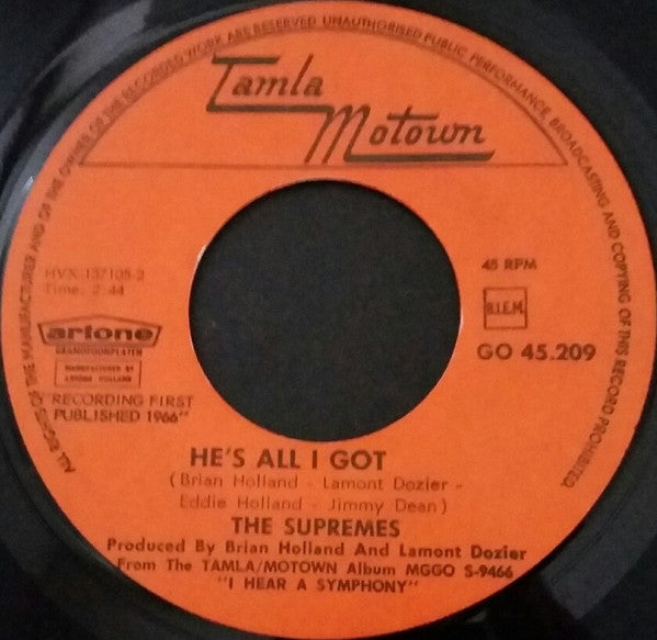 The Supremes : Love Is Like An Itching In My Heart / He's All I Got (7", Single)