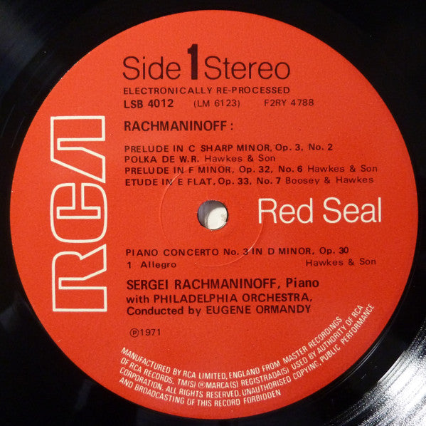 Sergei Rachmaninoff : Rachmaninoff Plays His Complete Works For Piano And Orchestra Volume 2 (LP, Album)