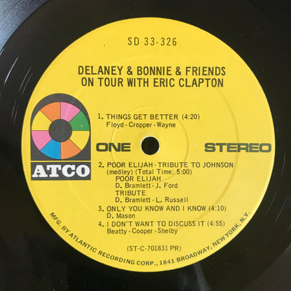 Delaney & Bonnie & Friends With Eric Clapton : On Tour (LP, Album, PR )