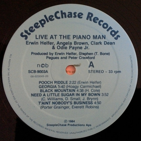 Erwin Helfer, Angela Brown (6), Clark Dean & Odie Payne : Live At The Piano Man (LP, Album)