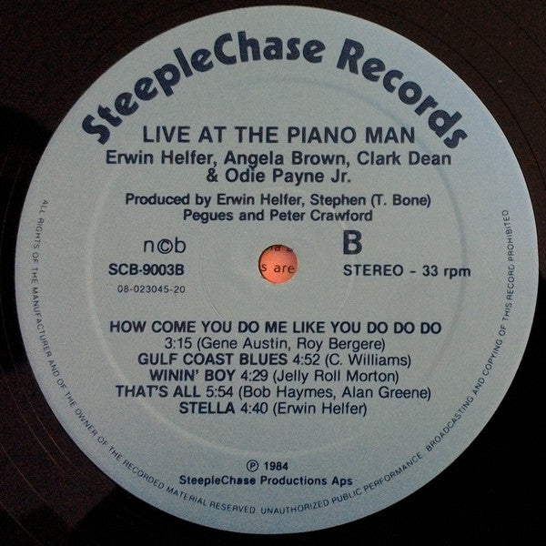 Erwin Helfer, Angela Brown (6), Clark Dean & Odie Payne : Live At The Piano Man (LP, Album)