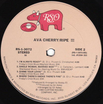 Ava Cherry : Ripe !!! (LP, Album, 56 )