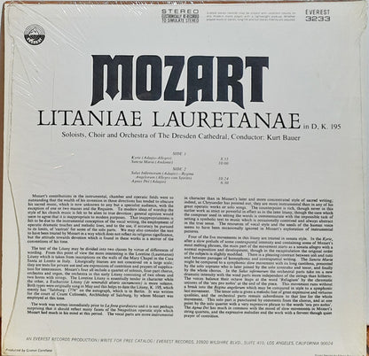 Wolfgang Amadeus Mozart, Soloists, Dresden Cathedral Choir & Orchestra, Dr. Kurt Bauer : Litaniae Lauretanae In D, K. 195 (LP)