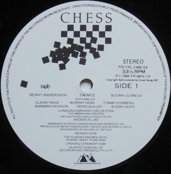 Benny Andersson · Tim Rice · Björn Ulvaeus : Chess (2xLP, Album)