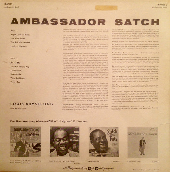 Louis Armstrong And His All-Stars : Ambassador Satch (LP, Mono)