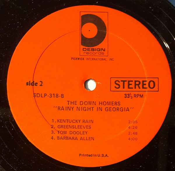 The Down Homers (2) : Rainy Night In Georgia (LP, Album)