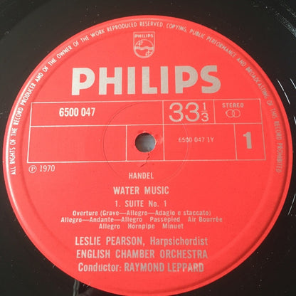 Georg Friedrich Händel, English Chamber Orchestra, Raymond Leppard : Water Music (LP, Album)