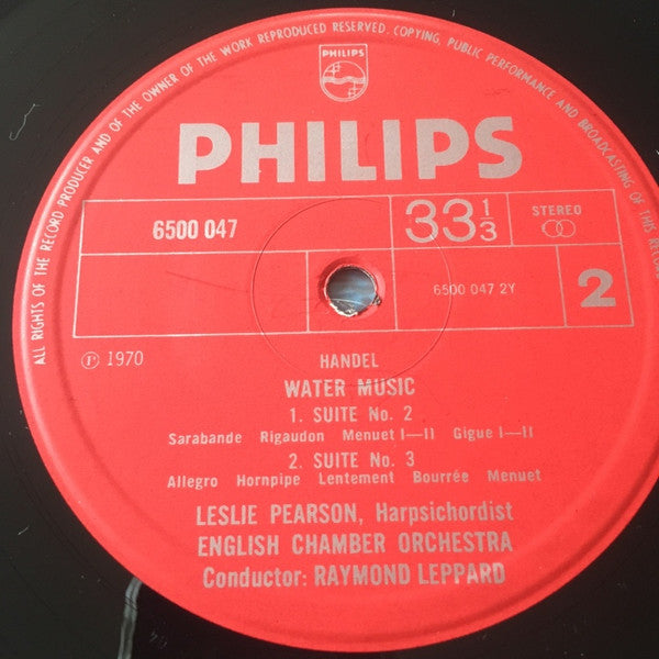 Georg Friedrich Händel, English Chamber Orchestra, Raymond Leppard : Water Music (LP, Album)