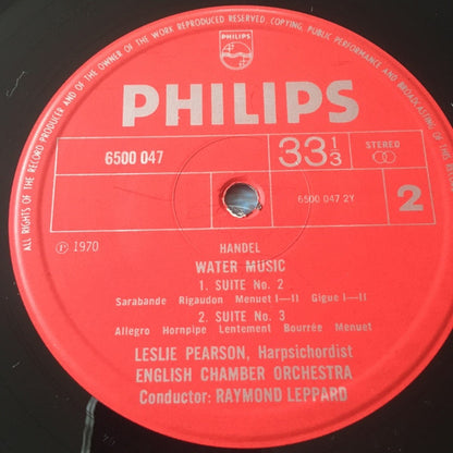 Georg Friedrich Händel, English Chamber Orchestra, Raymond Leppard : Water Music (LP, Album)