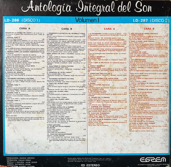 La Familia Valera Miranda : Antologia Integral Del Son Volumen 1 (2xLP, Gat)