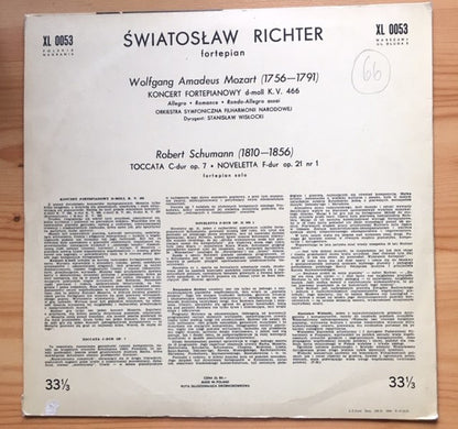 Sviatoslav Richter, Wolfgang Amadeus Mozart / Robert Schumann : Koncert Fortepianowy D-moll KV 466 / Toccata • Noveletta (LP, Comp)