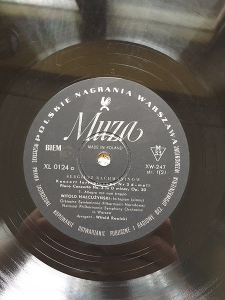 Witold Malcuzynsky, Sergei Rachmaninoff, Orkiestra Symfoniczna Filharmonii Narodowej, Witold Rowicki : Sergiusz Rachmaninow Koncert Fortepianowy Nr 3 D-moll (LP, Album, Mono)