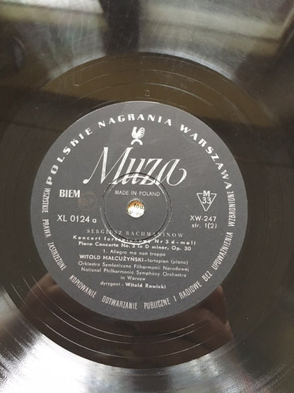 Witold Malcuzynsky, Sergei Rachmaninoff, Orkiestra Symfoniczna Filharmonii Narodowej, Witold Rowicki : Sergiusz Rachmaninow Koncert Fortepianowy Nr 3 D-moll (LP, Album, Mono)