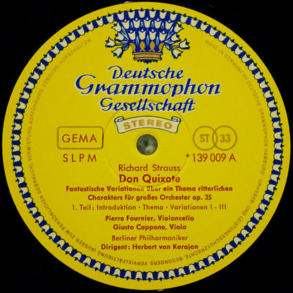 Richard Strauss - Pierre Fournier ∙ Berliner Philharmoniker ∙ Herbert von Karajan : Don Quixote (LP, Album, RE)