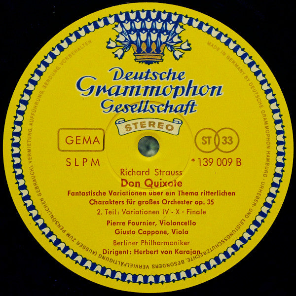 Richard Strauss - Pierre Fournier ∙ Berliner Philharmoniker ∙ Herbert von Karajan : Don Quixote (LP, Album, RE)