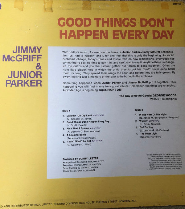 Jimmy McGriff & Little Junior Parker : Good Things Don't Happen Every Day (LP, RE)